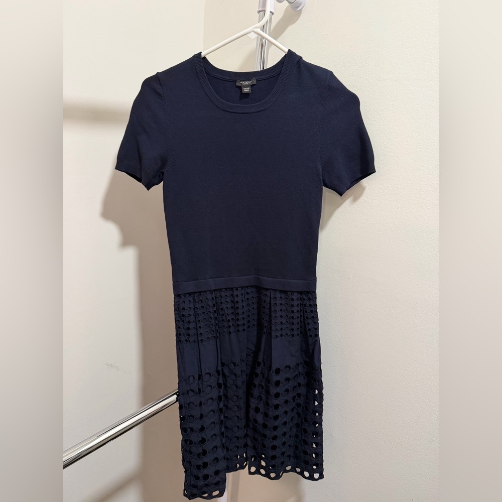 Ann Taylor Midnight Blue Eyelet Mini Dress